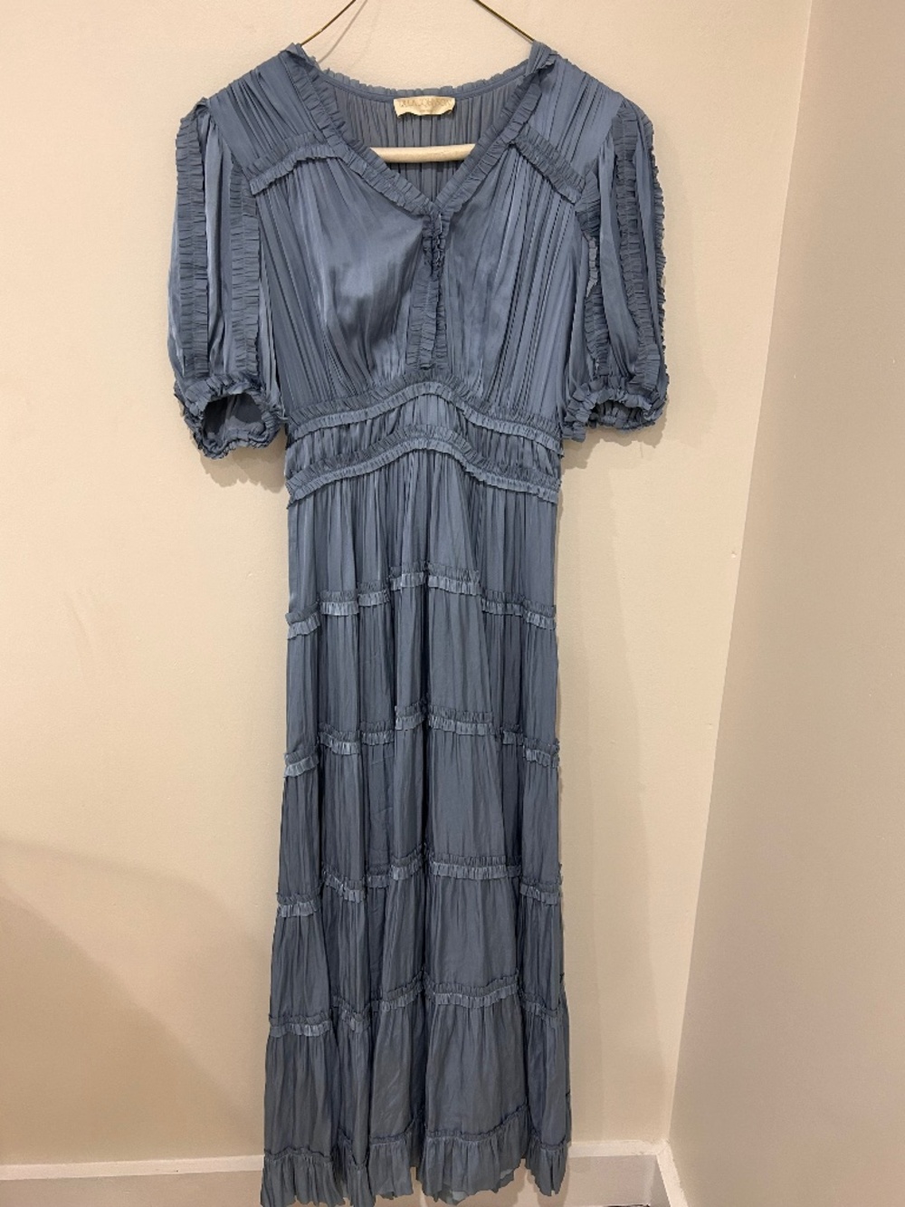 Ulla Johnson A-Line Midi Blue Dress